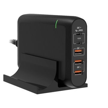 Intelligent Multi-port USB Chargers, 5 Ports USB Adapters with 100W PD and QC3.0