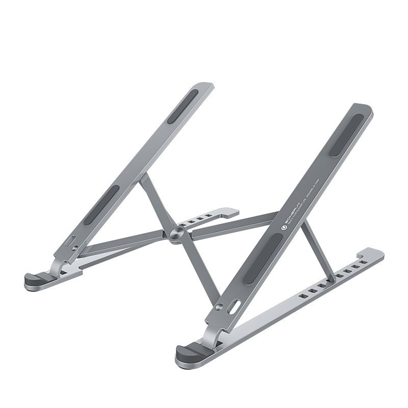 Compact computer stand with foldable storage