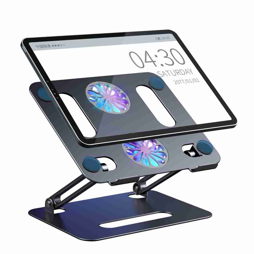 Color selection: Silver, grey Material: Iron + Aluminum + silicone Applicable   Model: 5-11 inch mobile phone/tablet with fan